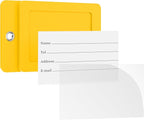Gostwo 2 Pack Luggage Tags for Suitcases, 26 Initial Letter Travel Luggage Baggage Identification Labels ID Tag Fully Bendable Tags with Stainless Steel Loop (Yellow) (Letter F)
