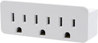 Projectpak 3 Outlet Grounded Wall Adapter - Splitter Extends 1 Outlet to 3 with Phone Securing Lip, Perfect for Travel | Pack of 3