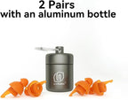 LYSIAN High Fidelity Concert Ear Plugs, 23dB Noise Reduction Musician Earplugs for Concerts, Festivals & Raves, Reusable Soft Earplugs with Aluminum Case, 2 Pairs Orange