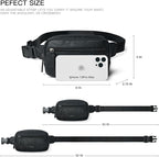 LATMAP 2L Fanny Packs Everywhere Belt Bag Small Fashion Crossbody Waist Pack Faux Leather Waterproof Sling Chest Bag For Women Trendy Black