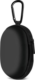for Earbuds Carrying Case, Small Oval Storage Cases, Portable Storage Earbud Pouch Bag for Earbuds, in-Ear Headphones, Earphones, Headsets, USB Charging Cable, Black1