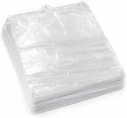 Clear LDPE Drawstring Bags (50 Pack) (13.75" x 17.5") 2 Mil Disposable Transparent Plastic with Double Cotton White Strings. Shoe Bags for Travel Large Storage Organizers Pouch (50)