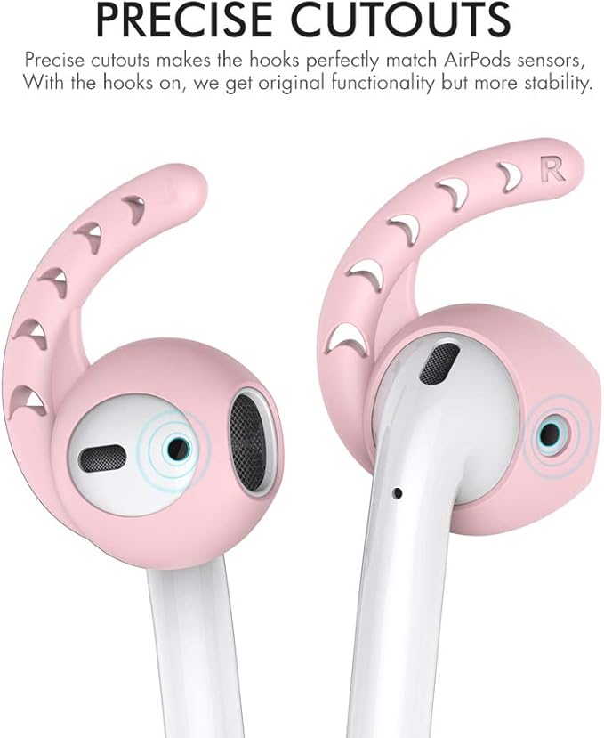 AhaStyle 3 Pairs AirPods Ear Hooks Cover Silicone Accessories Compatible with Apple AirPods and EarPods Headphones(Pink)