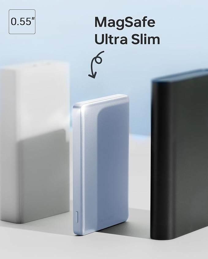 ULiXWH 10,000mAh for MagSafe Power Bank Ultra Slim, Magnetic Wireless Charger with USB-C Cable, Fast Charging Portable Battery for iPhone 17 Pro Max/17 Pro/Air/16/15/14/13, Blue