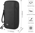 Passport Holder Family, RFID Blocking Travel Wallet Women Men, Travel Document Organizer Premium Wallets Passport Holders Bag, Lightweight Zipper Credit Cards Case Cover for Travel, (Black-Medium)