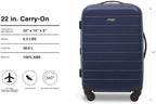 Wrangler Smart Spinner Hardside Luggage, 22-Inch Carry-On, Navy Blue
