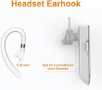 New bee Ear Hooks Replacement Ear Hook Clips- Snap-in Headset Spare Clamp Hook (White, 3 Pack+Silicon)