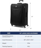 Travelpro Maxlite 5 Softside Expandable Luggage with 4 Spinner Wheels, Lightweight Suitcase, Men and Women, Orchid Pink Purple, Checked-Large 29-Inch