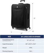 Travelpro Maxlite 5 Softside Expandable Luggage with 4 Spinner Wheels, Lightweight Suitcase, Men and Women, Ensign Blue, Checked-Large 29-Inch