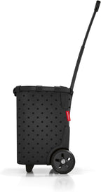 reisenthel carrycruiser glossy dots black - Portable shopping trolley with sturdy aluminum frame, shoulder strap and removable mesh inner bag -water-repellent