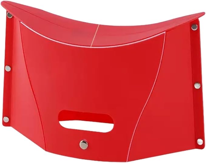 Folding Portable Camping Hiking Stool Lightweight and Foldable Chair for Travel Gathering BBQ Subway Backpacking Outdoor Squatting Toilets (Red)