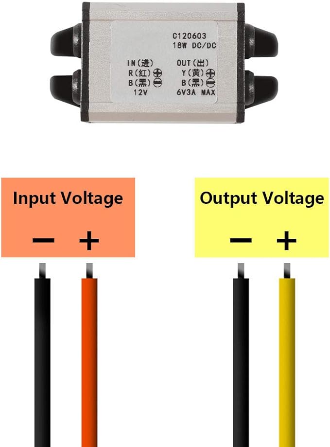 3Pcs 12V to 6V Car Power Voltage Converter DC 9V-22V 12V to 6V Buck Voltage 3A 18W Waterproof DC Step Down Volt Module Power Supply Board Compatible with Car Vehicle Automotive LED Display Radio
