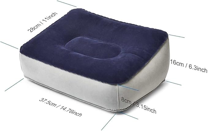 1pcs Inflatable Air Foot Rest Pillow Footrest Cushion Travel Accessory