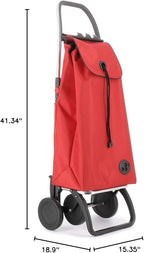 Rolser I-Max MF 4 Wheel Foldable Shopping Trolley - Red