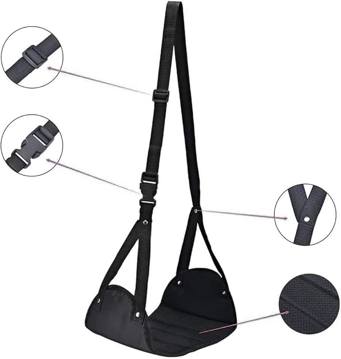 Portable Foot Hammock with Memory Foam, Enhanced Support for Relaxed Feet, Perfect for Long Flights and Desk Use, Comfortable Footrest Sling for Travel and Work
