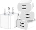 USB Wall Charger,5 Pack Dual Port Plug Adapter for Wall Outlet Charging Block,USB Power Adapter for iPhone 14/13/12/11 Pro/Pro Max,XS/XR/X,Galaxy,Pixel, Moto and Android Phones (Off-White)