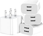 USB Wall Charger,5 Pack Dual Port Plug Adapter for Wall Outlet Charging Block,USB Power Adapter for iPhone 14/13/12/11 Pro/Pro Max,XS/XR/X,Galaxy,Pixel, Moto and Android Phones (Off-White)