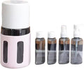 4 in 1 Travel Dispenser, 4 Pack Travel Bottles for Toiletries, Leak Proof Travel Size Containers, Portable Containers for Shampoo Lotion Conditioner Cream (PINK 60 ML)