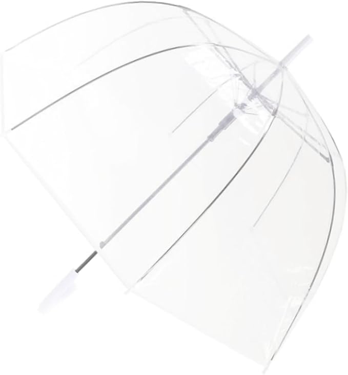 Clear Bubble Umbrella - Automatic Opening Clear Dome Umbrella with the Stylish J-Shaped Handle for Men and Women, Wedding, Outings and Large Group Gatherings, Graduations, Proms, or Daily City Walks