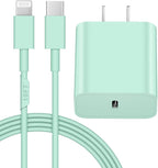 10FT iPhone 14 13 12 Charger Fast Charging 20W PD USB C Wall Charger with 10FT Fast Charging Cable Compatible iPhone 14/13/12/11/Pro/Pro Max/Mini/Xs Max/XR/X, iPad - Green