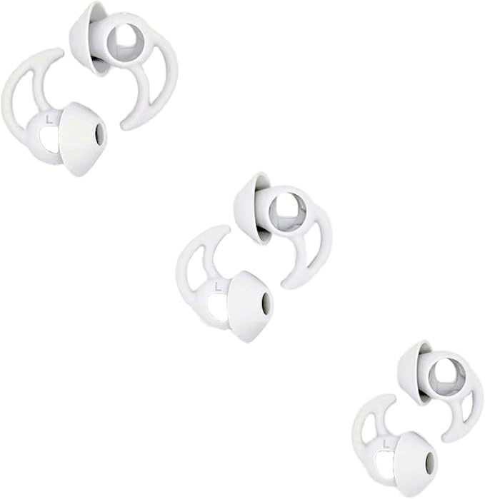Earbud Replacement Tips Silicone Earbud Tips Compatible with Bose Quietcomfort and Sport Headphone Rubber Tips Ear Bud Covers 3 Pairs S M L Gray