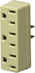 Leviton Grounding Adapter, 125 V, 15 A, 3 Outlet, 698-I, Ivory