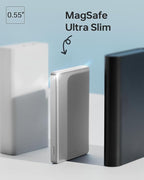 ULiXWH 10,000mAh for MagSafe Power Bank Ultra Slim, Magnetic Wireless Charger with USB-C Cable, Fast Charging Portable Battery for iPhone 17/16/15/14/13/12 Series, All-Metal Design, Silver