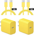 iPhone 17 16 15 Charger Fast Charging 10FT - 20W USB C Charger Block with 10FT Type C to C Cable Compatible with iPhone 17/17 Pro/17 Pro Max/Air/16/16e/15, iPad Pro, iPad Air (Yellow)