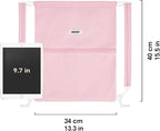 WANDF Drawstring Backpack Sports Gym Bag with Shoulder Pads Water Resistant String Bag Cinch Bag for Women Men (Pink)