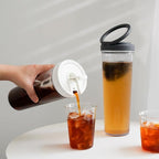 watchget Portable Cold Brew Coffee Maker 34oz/1L Iced Coffee Maker and Tea Brewer Leak-Proof Removable Fine Mesh Filter Perfect for Outdoor Camping Trip (White)
