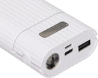 SUNGOOYUE DIY Power Bank Case H02B, Portable Battery Charger with Micro Type C Input for Mobile Phone MP3 MP4 Digital Camera, ABS Material (White)