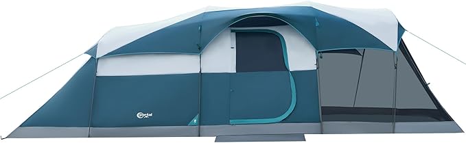 PORTAL 6/8/10 Person Family Camping Tent with Screen Room, Water Resistant Big Tunnel Tents with Rainfly, Large Family Tent for Camping, Outdoor, Patio