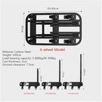 Flat Bed carts with Wheels Foldable Cargo Trolley Folding Transporter Household Flatbed Trolley Portable Luggage Express Trolley Small Trailer Trolley Heavy - Duty trolleyflatbed Truck(Black