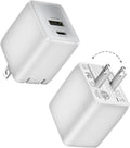 wegear USB C Fast Charging Charger, 30W Dual-Port GaN Nano Charger with Foldable Plug for iPhone 16/15 Series, iPad, Galaxy S24 Ultra and More Series, (White, 2 Pack)