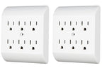 Projectpak 6 Outlet Wall Tap Extender Turns 2 Grounded Outlets into 6 - Easy Install Charging Station | 2 Pack