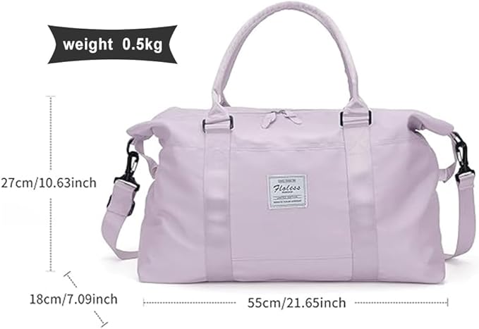 HYC00 Travel Duffel Bag,Carry-on Overnight Weekender Bags for Women,Sports Tote Gym Bag with Wet Pocket