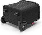 reisenthel carrycruiser glossy dots black - Portable shopping trolley with sturdy aluminum frame, shoulder strap and removable mesh inner bag -water-repellent