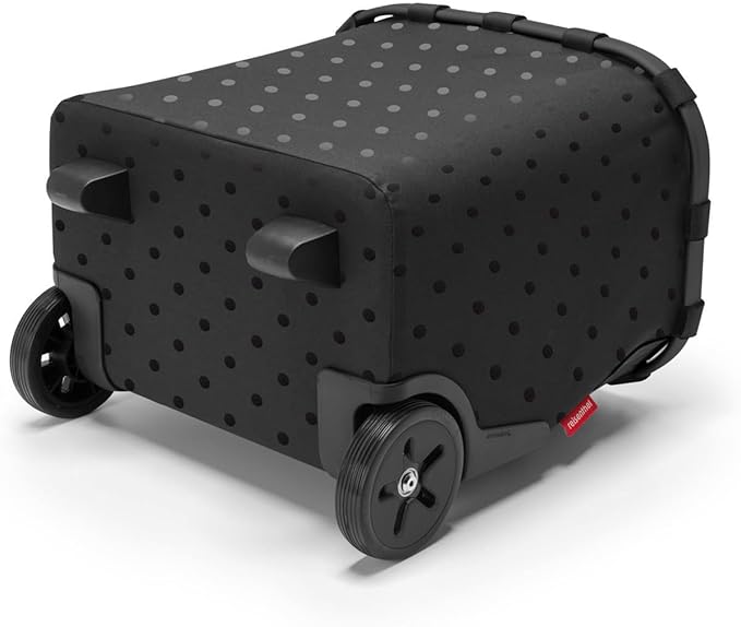 reisenthel carrycruiser glossy dots black - Portable shopping trolley with sturdy aluminum frame, shoulder strap and removable mesh inner bag -water-repellent