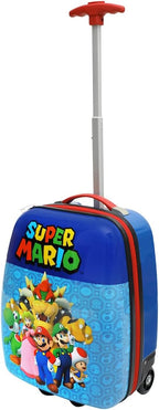 Bioworld Super Mario 16.5-Inch ABS Youth Carry-on Luggage with Trolley Handle for Toddler