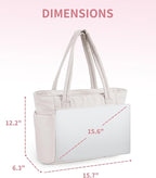 Wandering Nature Puffer Tote Bag with Cup Holder & Laptop Compartment & Trolley Sleeve for Travel, Work, Nurse, Women