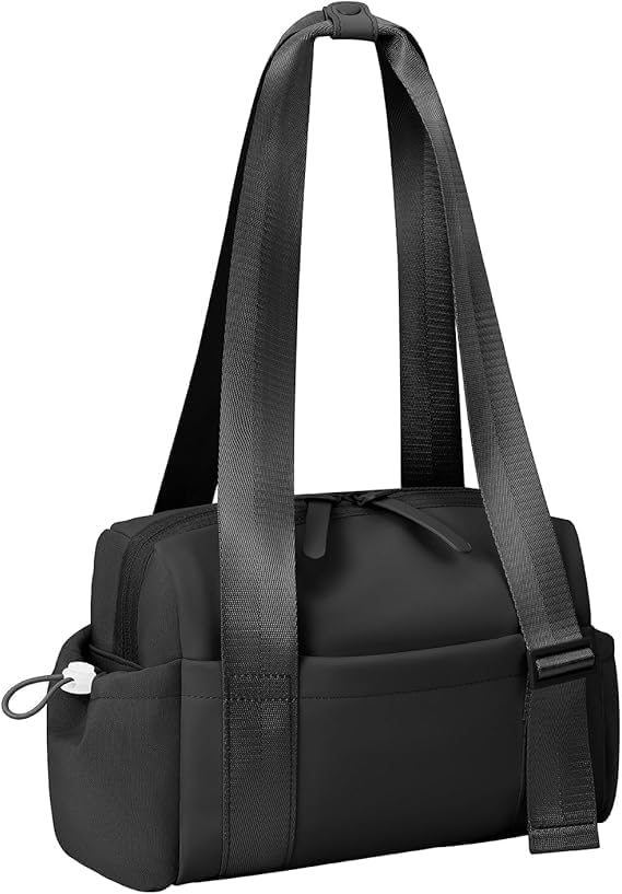 Mini Gym Bag for Women Mini Duffle Bag with Wet Compartment Waterproof, small gym bag for women, Cute Gym Tote Bag (Black)