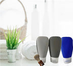 Leak Proof Silicone (Soft) Refillable Bottles 3oz-90 ml Travel Squeeze Bottles for Toiletries, TSA Size Containers for Lotions, Shampoos, Soaps, Sanitizer (3-Pack) Men or Women