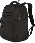 SwissGear Endure ScanSmart 17" Laptop Backpack – Reflective Tech Backpack with ScanSmart Compartment – Multiple Organizer Pockets – Black