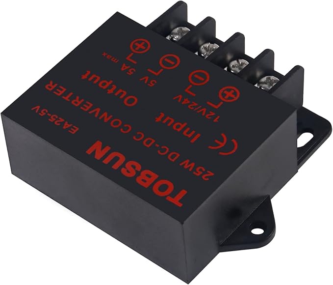 2-Pack Power Converter Regulator DC 12V 24V to 5V 5A 25W Regulated Power Supply Step Down Module Transformer