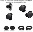 6 Pairs Replacement Ear Tips for Bose QuietComfort Ultra Earbuds (2023) & Bose QuietComfort Earbuds II (2022) - Anti-Slip Silicone Wingtip Covers Eartip-Black