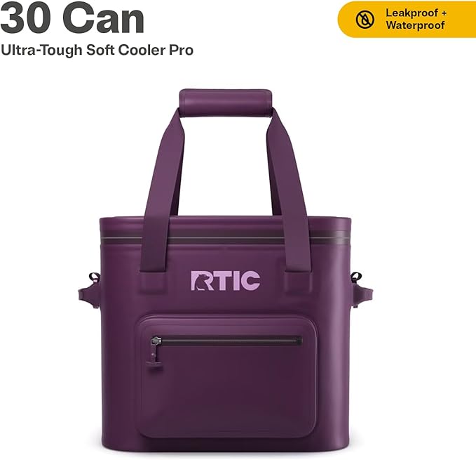 RTIC Ultra-Tough Soft Cooler Pro, Insulated, Waterproof, Leak Proof, Portable Floating Bag for Beverage, Drink, Lunch, Outdoor, Beach, Car, Camping, Picnic, Fishing, Boat