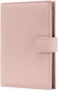 Leather RFID Slim Passport Holder for Travel Women – Passport Wallet for Men with Passport Cover & 3 Card Slots, Zippered Coin Pocket, Cash Holder – Travel Organizer Mother's Day Gift (Pink)