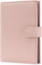 Leather RFID Slim Passport Holder for Travel Women – Passport Wallet for Men with Passport Cover & 3 Card Slots, Zippered Coin Pocket, Cash Holder – Travel Organizer Mother's Day Gift (Pink)
