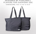 JOOLA Everyday Tote Bag - Pickleball Tote with Paddle Pocket, Laptop Sleeve & Ventilated Shoe Compartment - Black/White/Latte