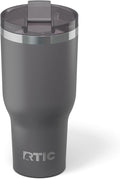 RTIC 40oz Essential Tumbler with Lid, Ceramic Lined, Insulated, Stainless Steel, Metal, Double Wall Vacuum-Insulation, Travel Cup for Iced Coffee, Tea, Hot and Cold Drink, Graphite